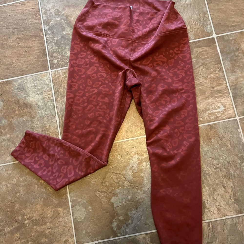 Burnt orange animal print LEGGINGS in XL: brand:Reflex